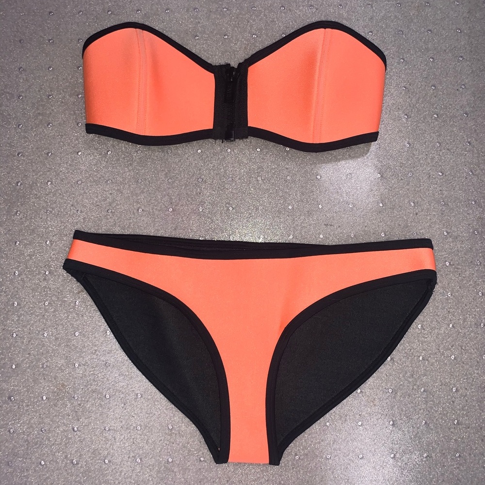 Triangl Orange/Coral Strapless Bikini